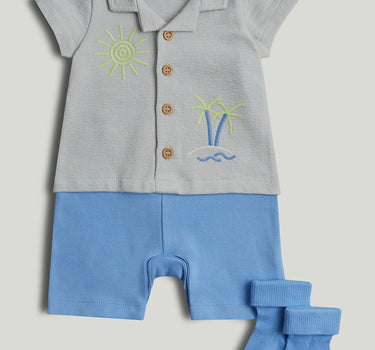 Mothercare Shirt and Shorts Romper and Socks Outfit