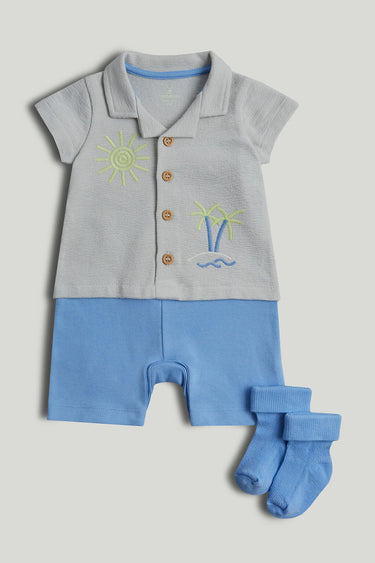 Mothercare Shirt and Shorts Romper and Socks Outfit