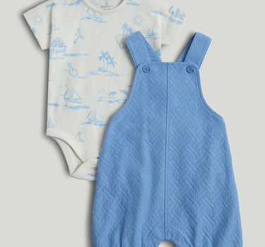 Mothercare Blue Bibshorts and Bodysuit Outfit