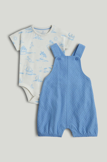 Mothercare Blue Bibshorts and Bodysuit Outfit