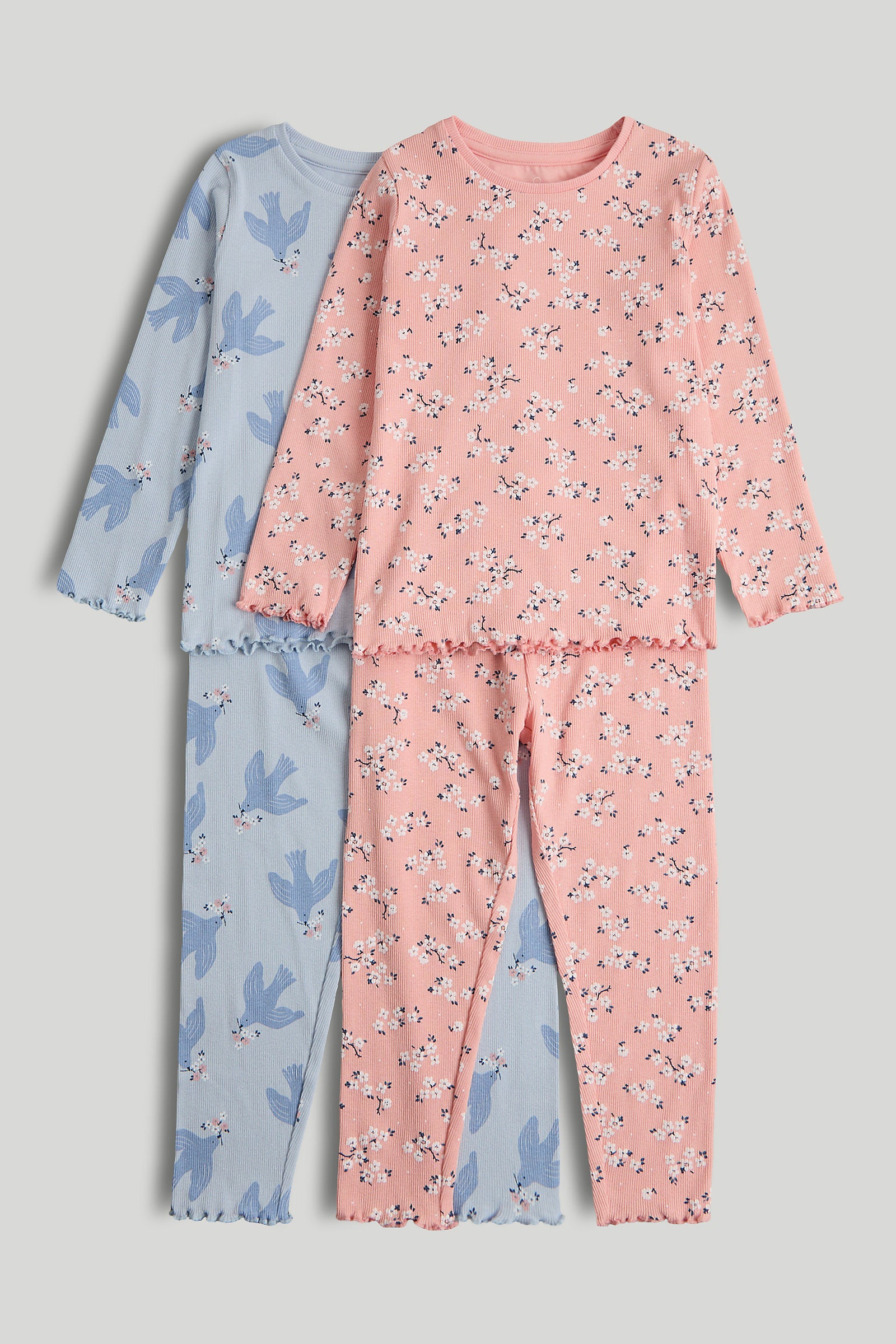 Mothercare 2 Pack Ribbed Pyjamas