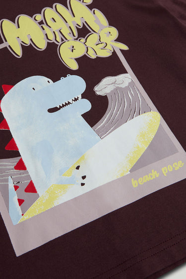 Mothercare Brown Dinosaur Surf T-Shirt