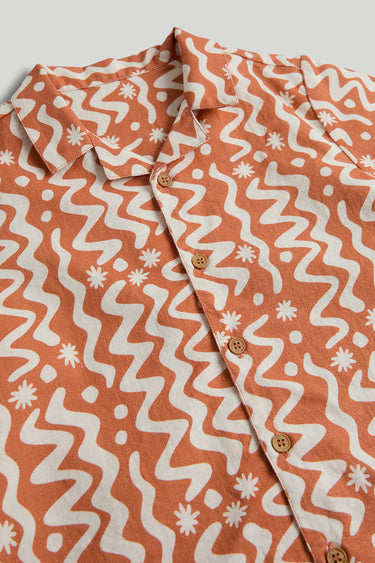 Mothercare Brown Printed Shirt and Shorts Outfit