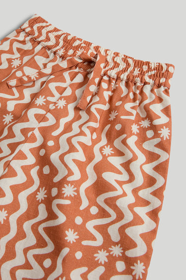 Mothercare Brown Printed Shirt and Shorts Outfit
