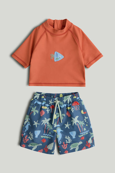 Mothercare Sunsafe UPF50+ Rash Vest and Board Shorts Set