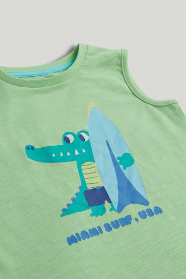 Mothercare Crocodile Vest T-Shirt and Shorts Outfit