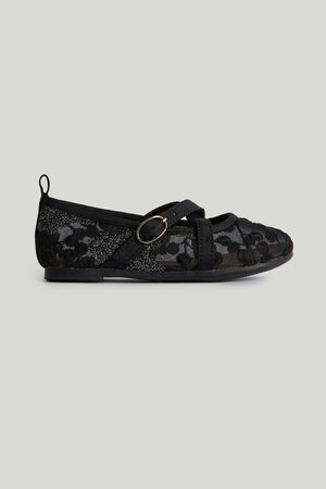 Mothercare Black Mesh Ballerina Shoes