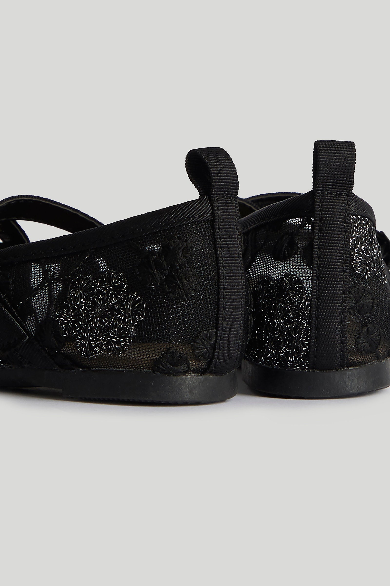 Mothercare Black Mesh Ballerina Shoes