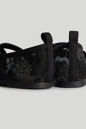 Mothercare Black Mesh Ballerina Shoes