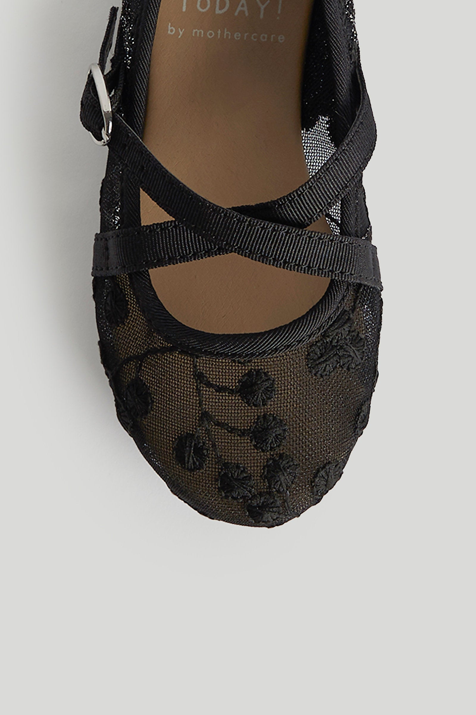 Mothercare Black Mesh Ballerina Shoes