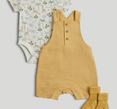 Mothercare Safari Bibshorts, Bodysuit and Socks Outfit