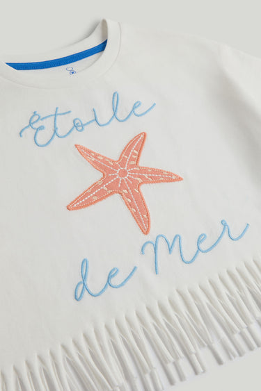 Mothercare White Fringed T-Shirt