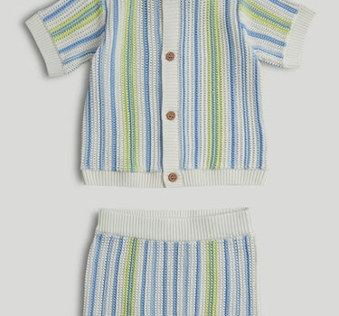 Mothercare Striped Knitted Top and Shorts Outfit