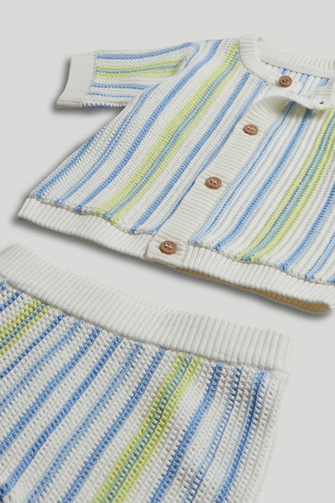 Mothercare Striped Knitted Top and Shorts Outfit