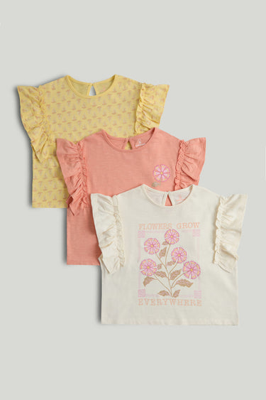 Mothercare 3 Pack Flower T-Shirts