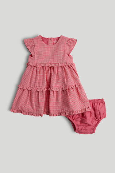 Mothercare Pink Gingham Dress and Knickers Outfit