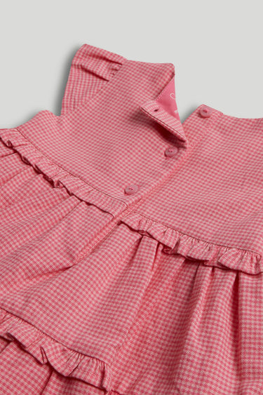 Mothercare Pink Gingham Dress and Knickers Outfit