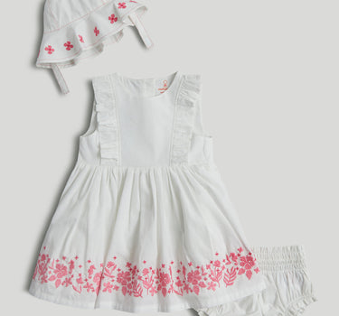 Mothercare White Dress, Knickers and Hat Outfit