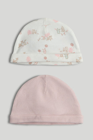 Mothercare 2 Pack My First Pink Baby Hats