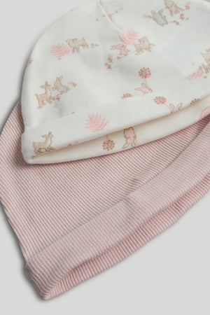 Mothercare 2 Pack My First Pink Baby Hats