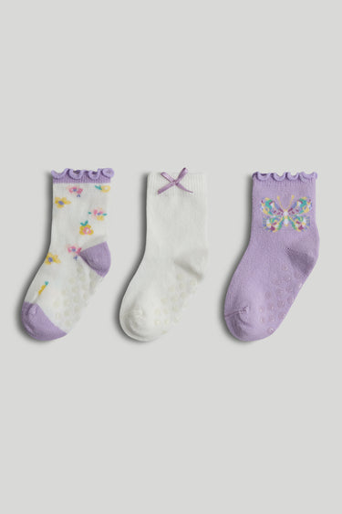 Mothercare 3 Pack Butterfly Slip-Resist Socks