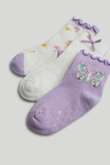 Mothercare 3 Pack Butterfly Slip-Resist Socks