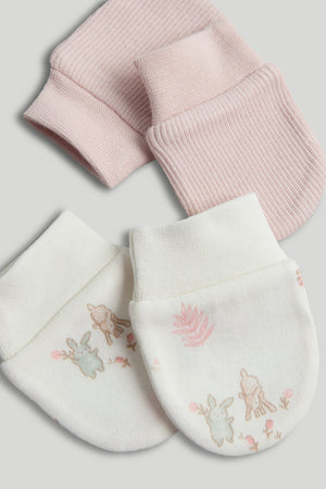 Mothercare 2 Pack My First Pink Baby Mitts