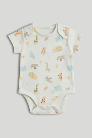 Mothercare 5 Pack Safari Short-Sleeved Bodysuits
