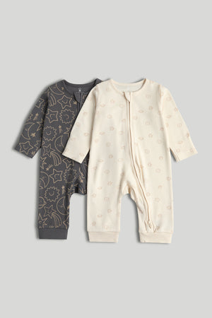 Mothercare 2 Pack Footless Zip-Up Sleepsuits