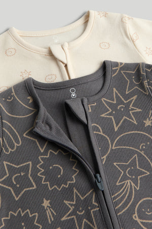 Mothercare 2 Pack Footless Zip-Up Sleepsuits
