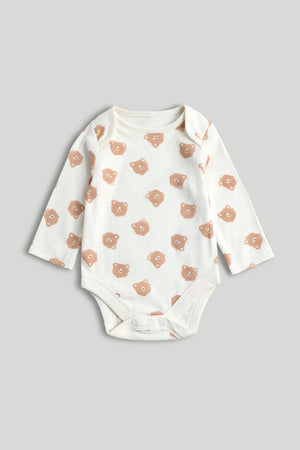 Mothercare 5 Pack Teddy Long-Sleeved Bodysuits