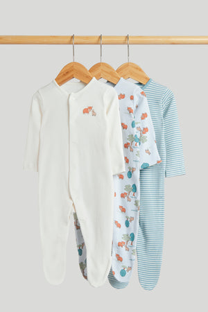 Mothercare 3 Pack Highland Cow Sleepsuits