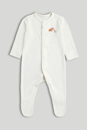 Mothercare 3 Pack Highland Cow Sleepsuits