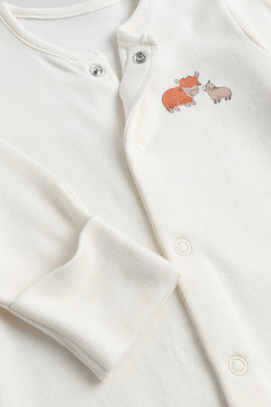 Mothercare 3 Pack Highland Cow Sleepsuits
