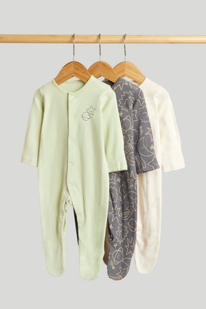 Mothercare 3 Pack Space Sleepsuits