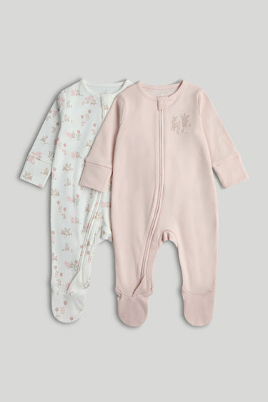 Mothercare 2 Pack My First Zip-Up Sleepsuits