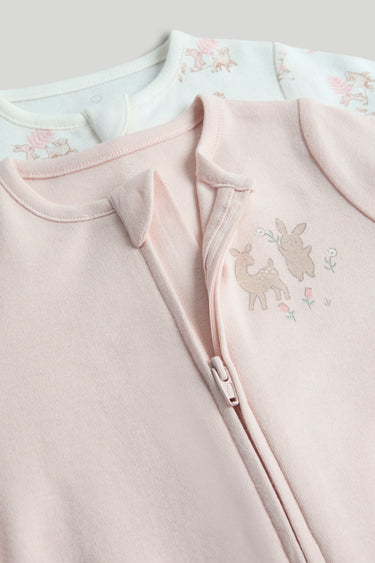 Mothercare 2 Pack My First Zip-Up Sleepsuits