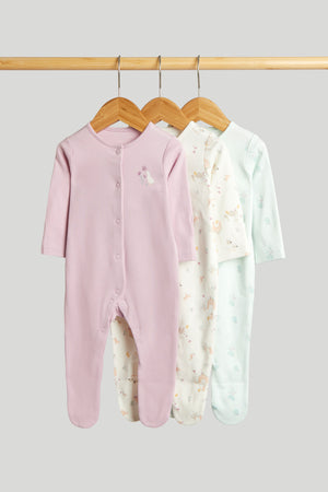 Mothercare 3 Pack Pear Sleepsuits