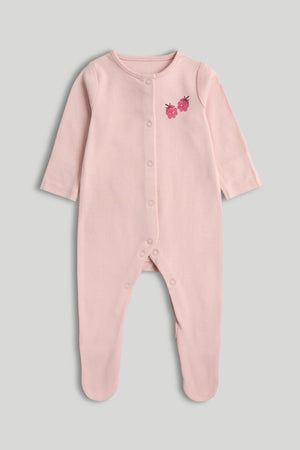 Mothercare 3 Pack Raspberry Sleepsuits