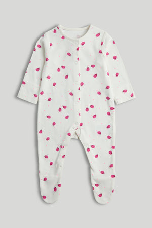Mothercare 3 Pack Raspberry Sleepsuits