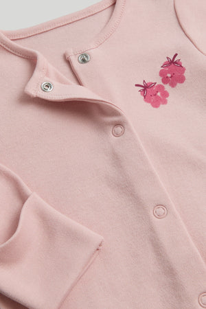 Mothercare 3 Pack Raspberry Sleepsuits
