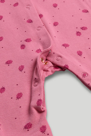 Mothercare 3 Pack Raspberry Sleepsuits