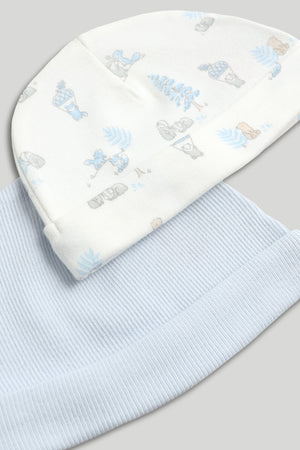 Mothercare 2 Pack My First Blue Baby Hats
