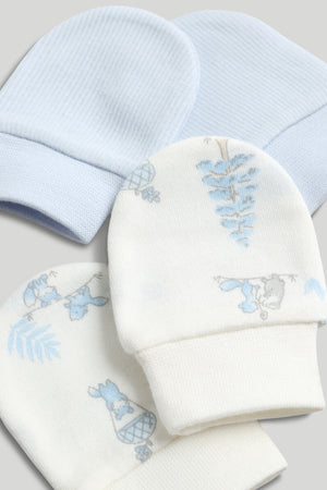 Mothercare 2 Pack My First Blue Baby Mitts