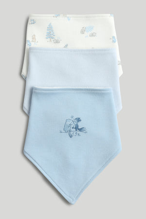 Mothercare 3 Pack My First Blue Dribble Bibs