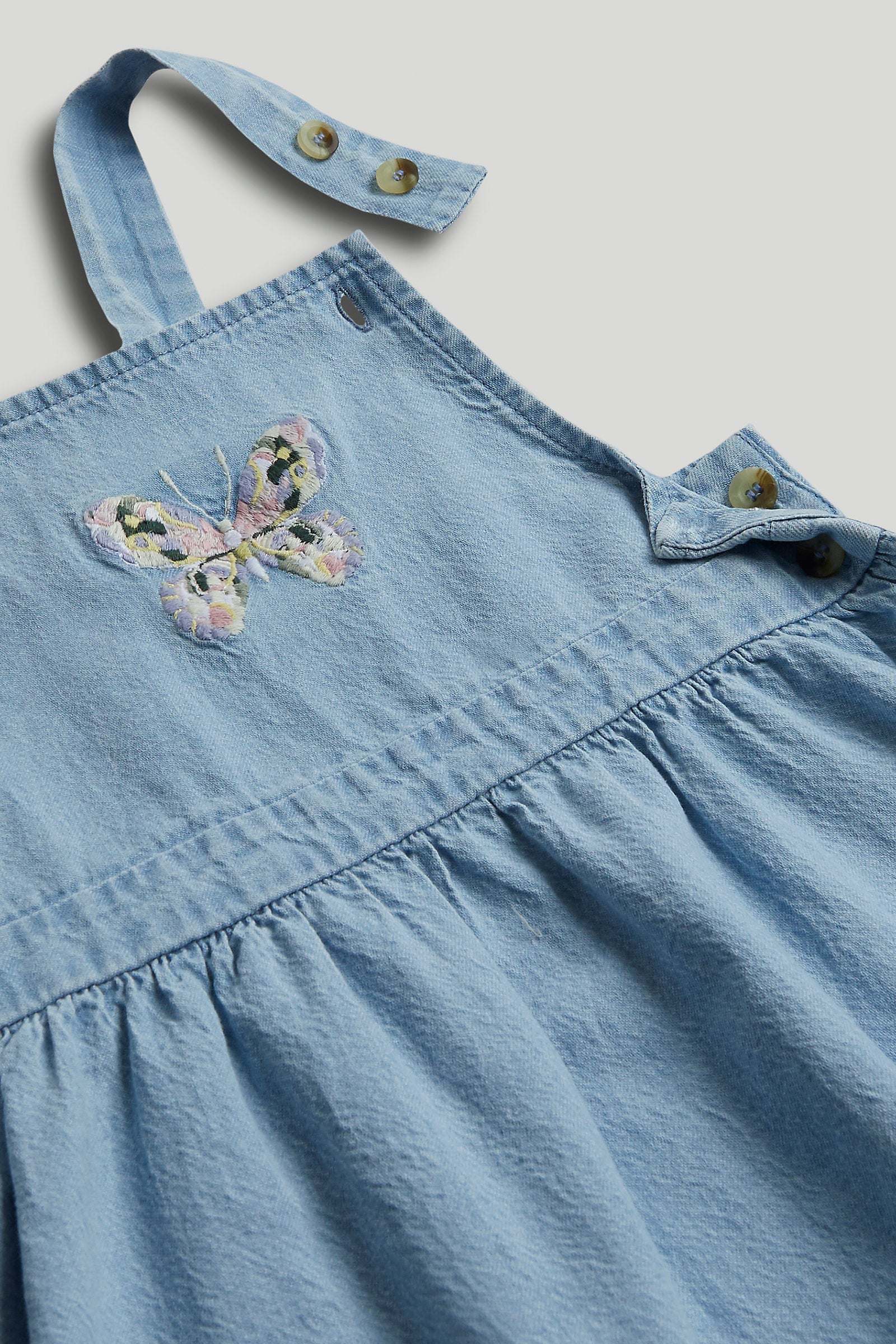 Mothercare Denim Pinny Dress and T-Shirt Outfit