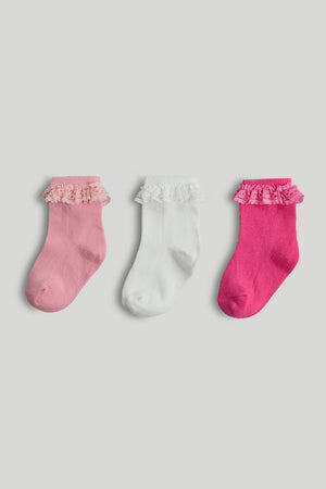 Mothercare 3 Pack Pink Baby Socks