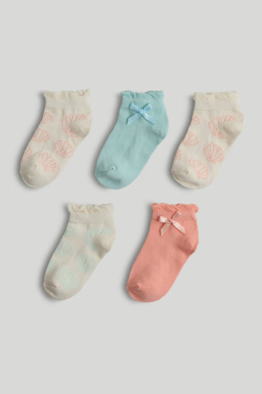 Mothercare 5 Pack Seashell Trainer Socks