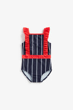Load image into Gallery viewer, Mothercare Navy Striped Swimsuit
