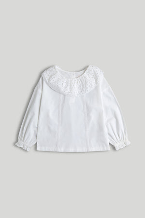 Mothercare White Broderie Collar Blouse
